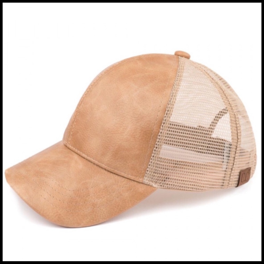🍂🆕🎉HP🎉Faux Distressed Leather Mesh Cap - Picture 3 of 3